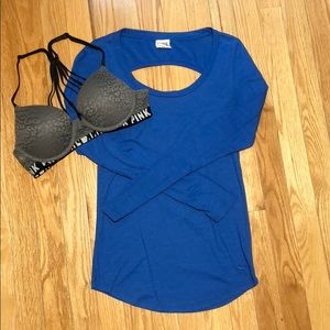 VS Pink Open Back Long Sleeve T-Shirt XS